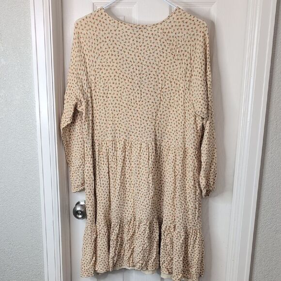 American Eagle Outfitters Cream Floral Long Sleeve Dress - Picture 6 of 9